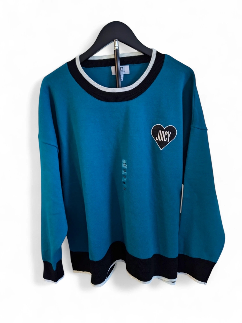 🆕 Juicy Couture Crewneck Long Sleeve Pullover Sweater Womens Size 1X